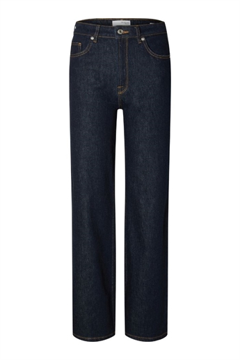 Alice HW Wide Long Jeans, Dark Blue Denim